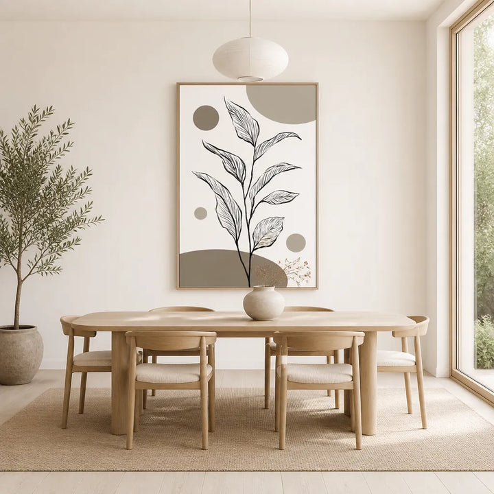 Room mockup featuring Elegant Plant Drawing Art Print
