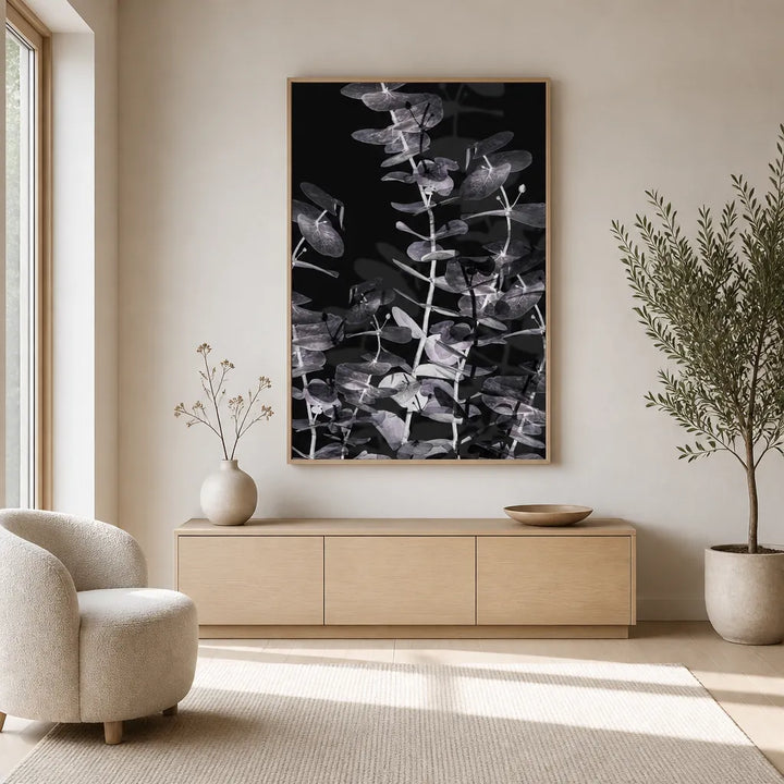 Room mockup featuring Eucalyptus Shadow Play Art Print