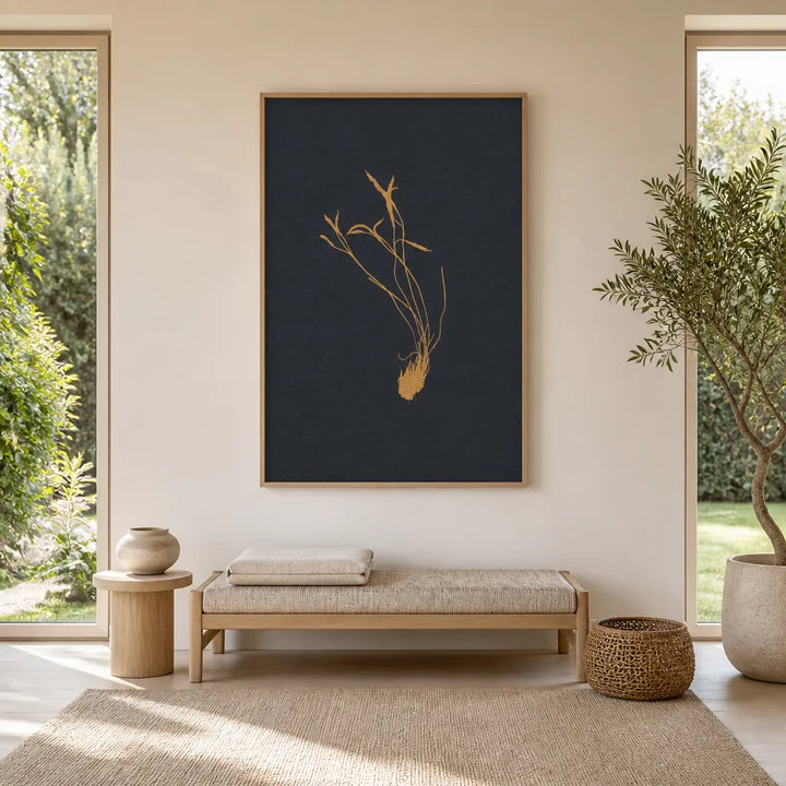 Room mockup featuring Golden Botanical Study Art Print