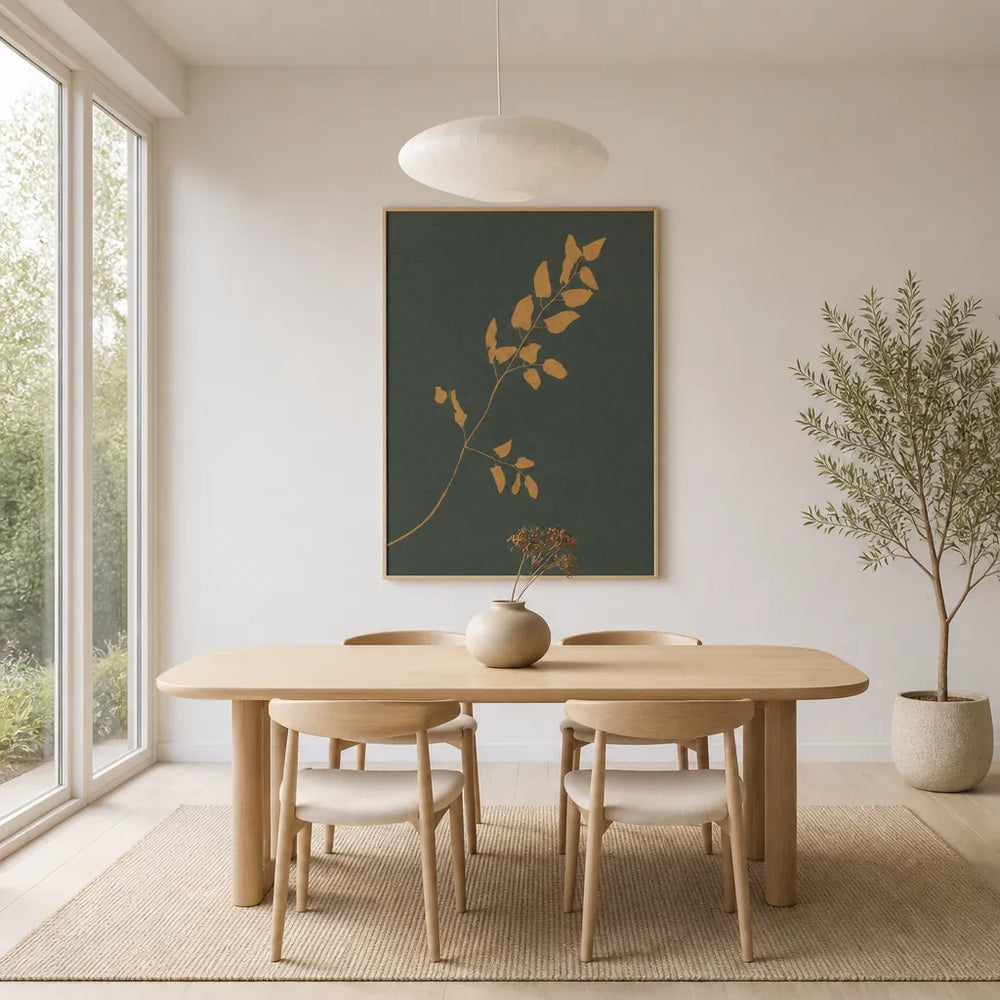 Room mockup featuring Golden Fern Silhouette Art Print