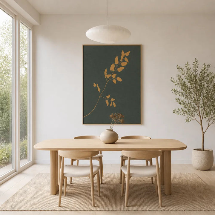 Room mockup featuring Golden Fern Silhouette Art Print