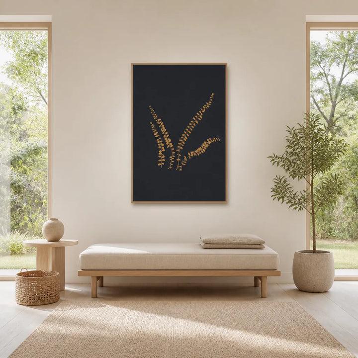 Room mockup featuring Golden Maidenhair Fern Art Print
