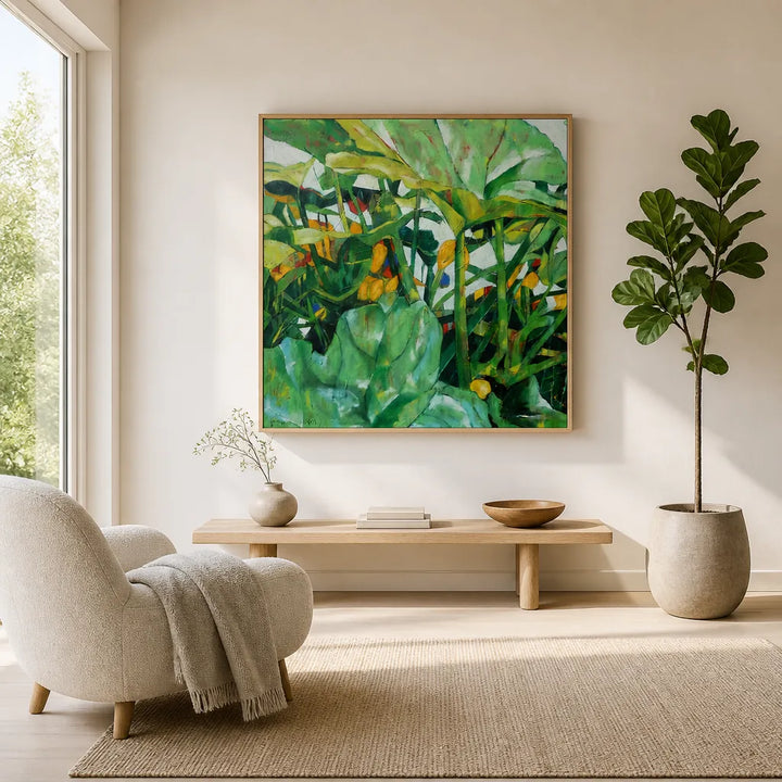 Room mockup featuring Lush Tropical Foliage Art Print