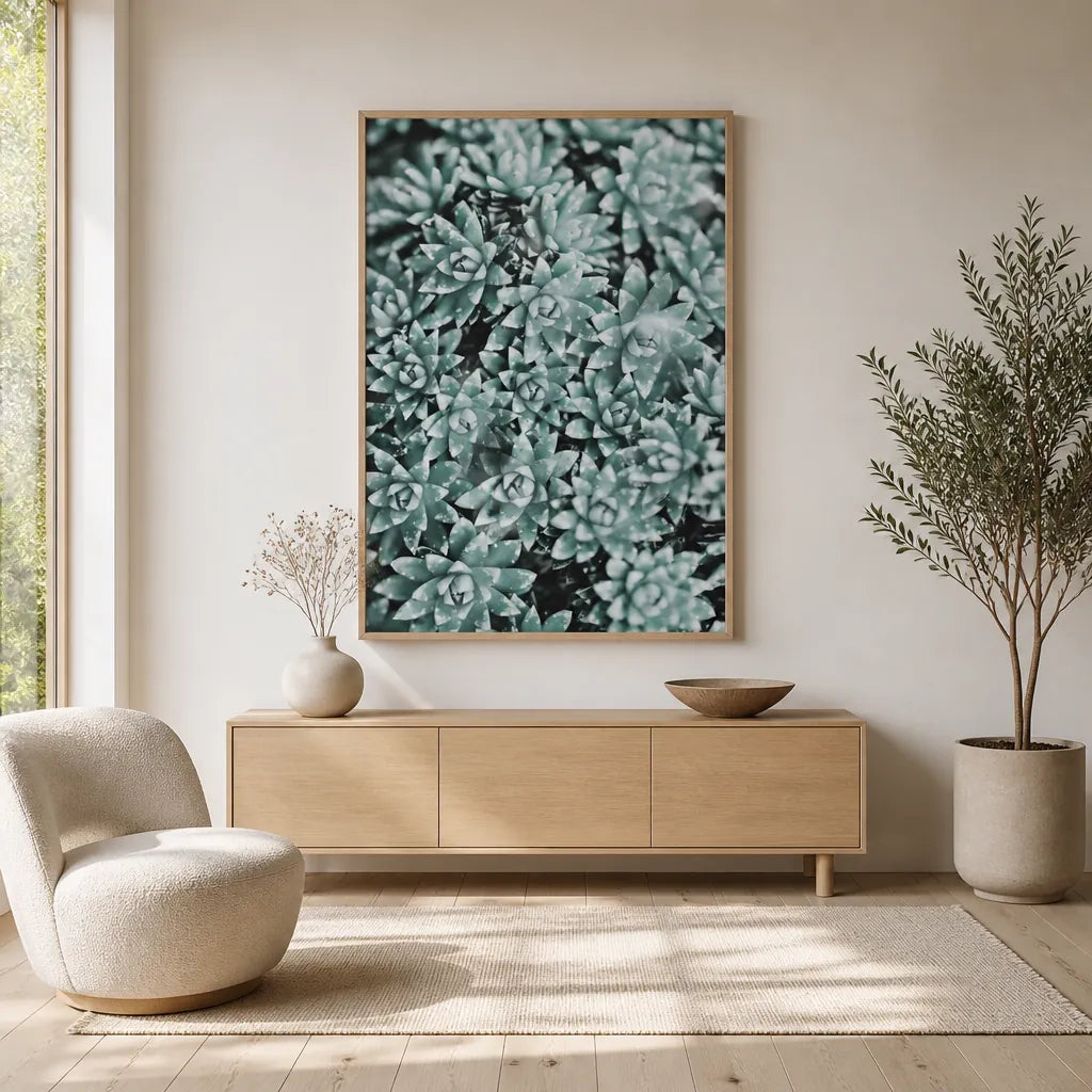 Room mockup featuring Mint Green Succulents Photo Print