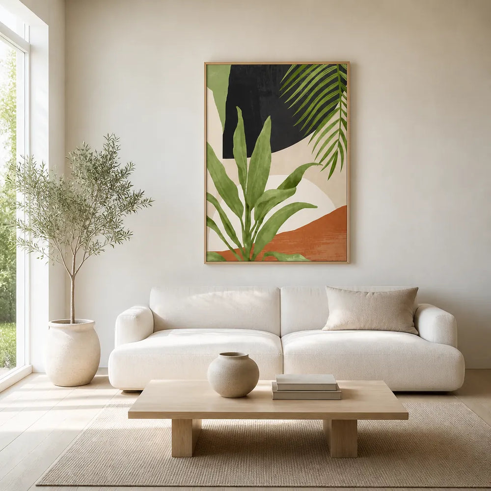 Room mockup featuring Modern Botanical Abstract Art Print