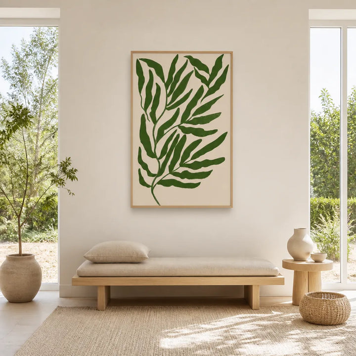 Room mockup featuring Modern Leaves Art Print