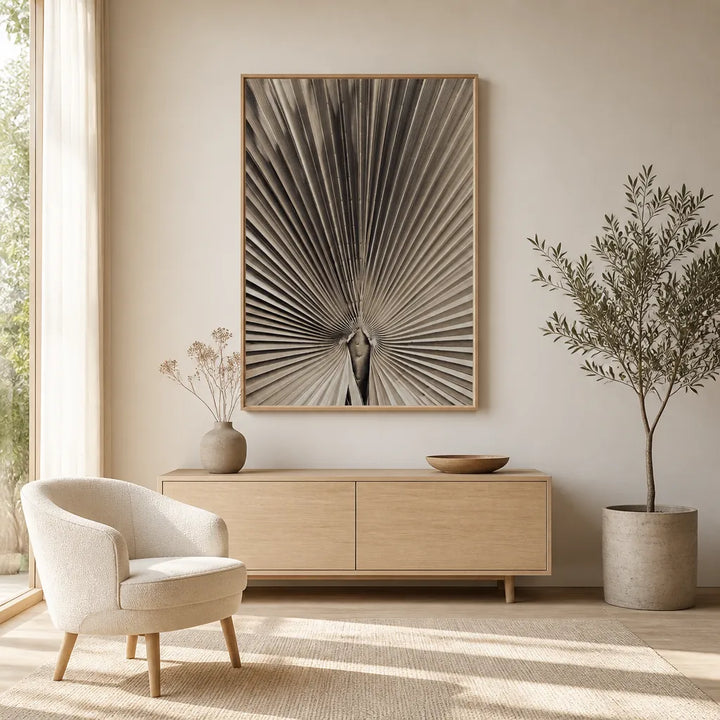 Room mockup featuring Natural Palm Leaf Pattern Art Print