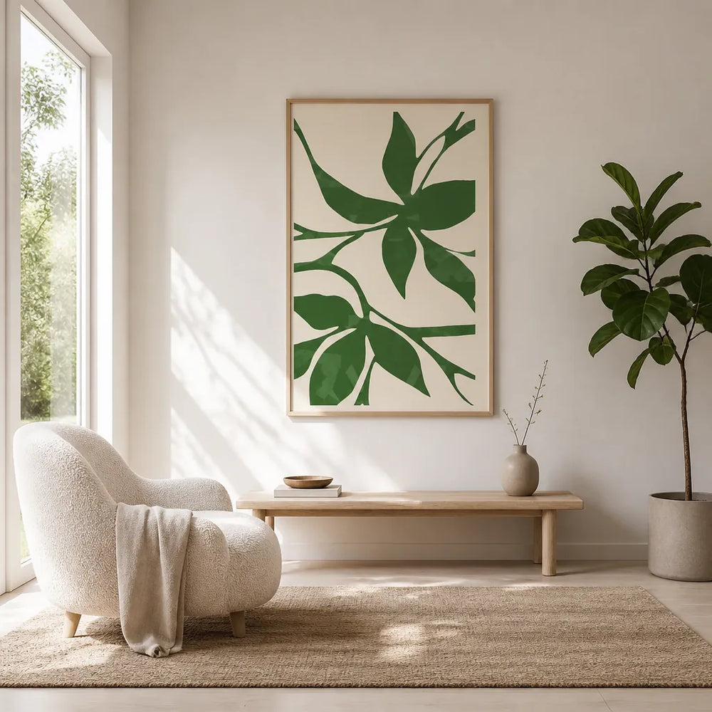 Room mockup featuring Organic Green Foliage Art Print
