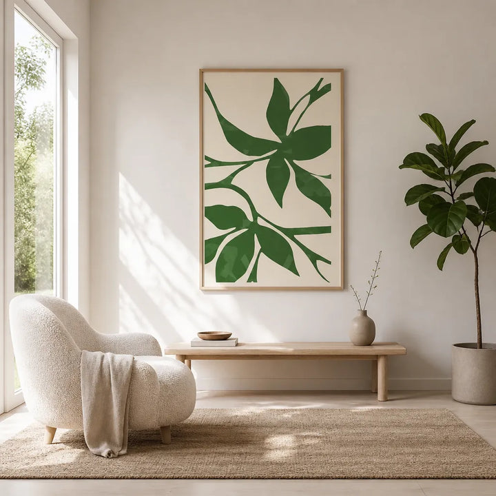 Room mockup featuring Organic Green Foliage Art Print
