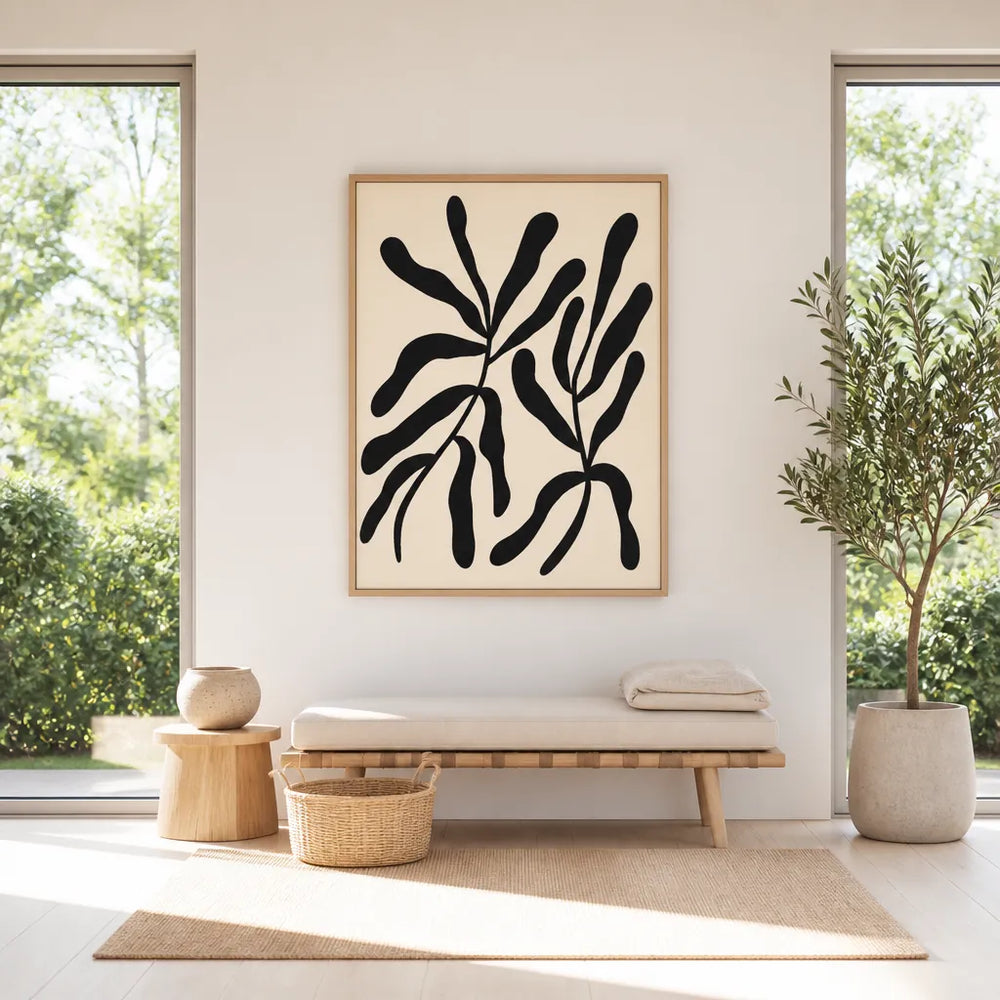 Room mockup featuring Organic Modern Leaves Art Print