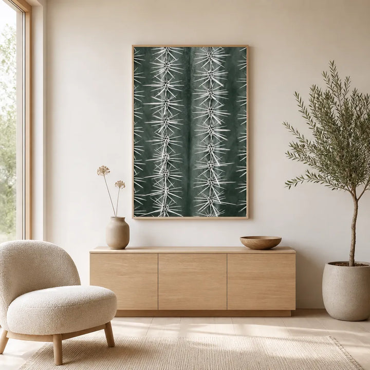 Room mockup featuring Sharp Cactus Pattern Photo Print