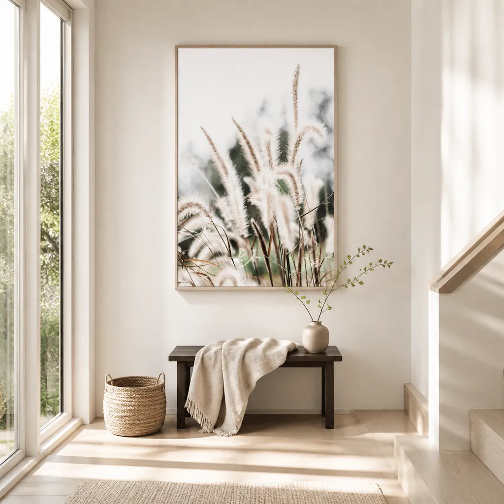 Room mockup featuring Soft Prairie Grass Photo Print