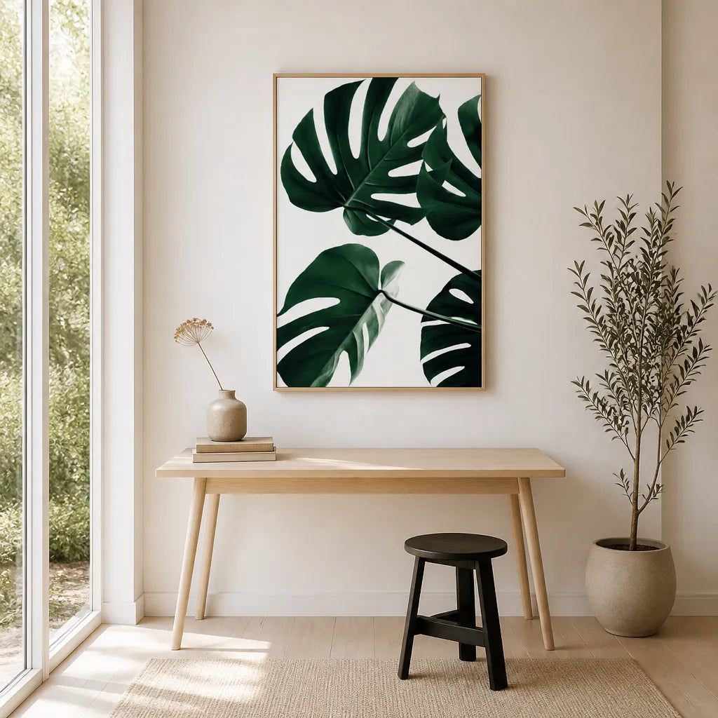 Room mockup featuring Tropical Green Monstera Photo Print