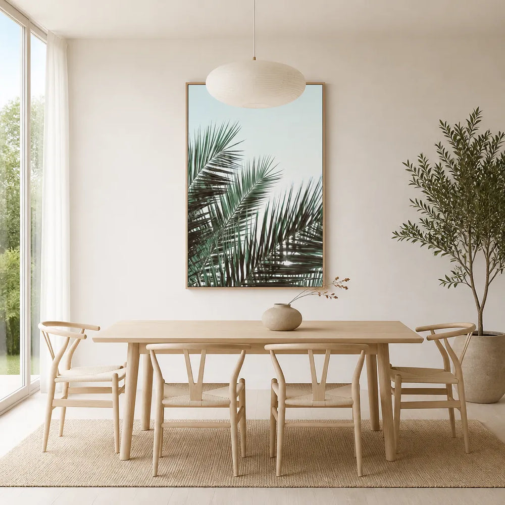 Room mockup featuring Tropical Palm Fronds Photo Print