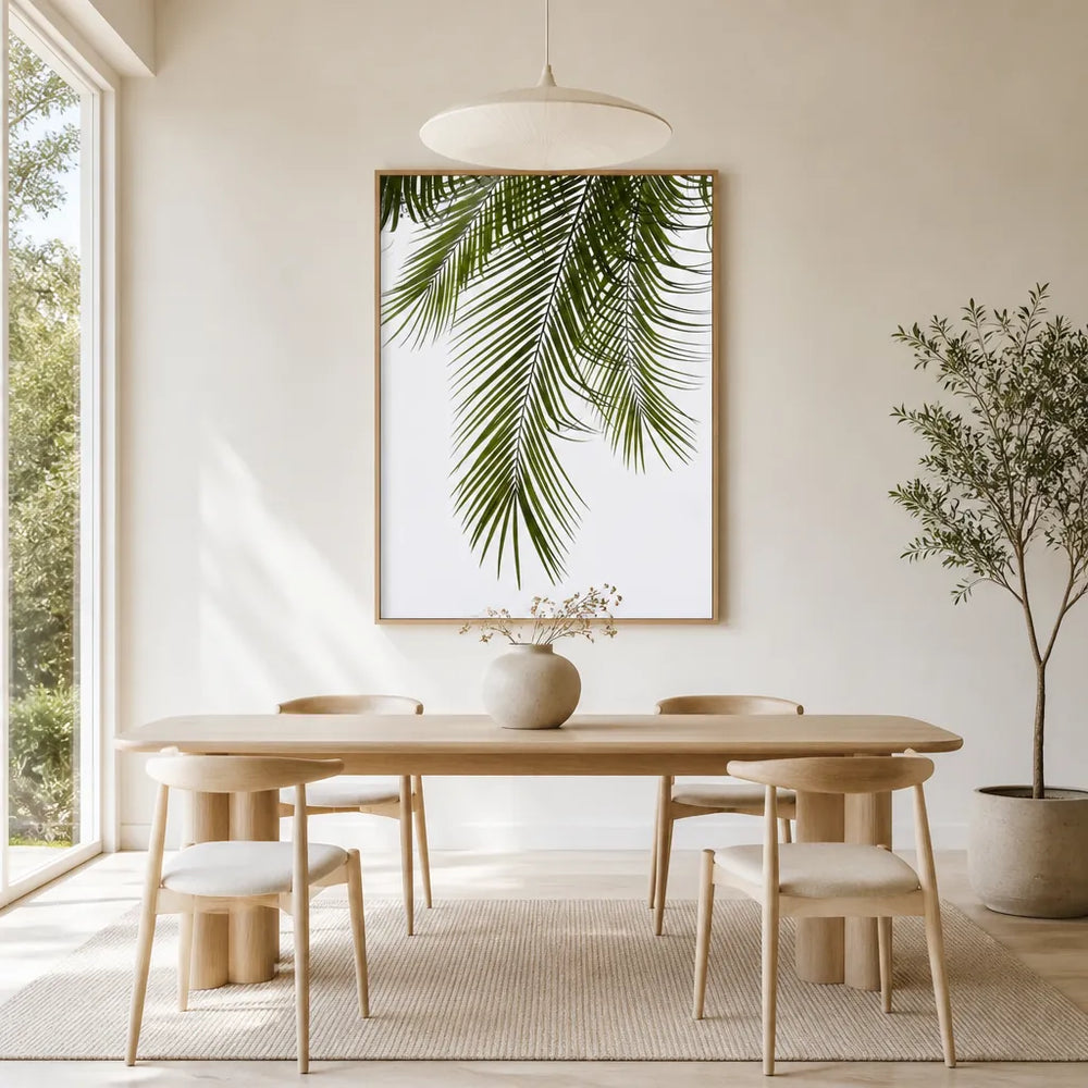 Room mockup featuring Tropical Palm Fronds Photo Print