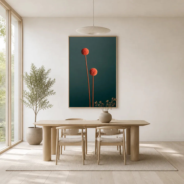 Room mockup featuring Vibrant Botanical Spheres Photo Print