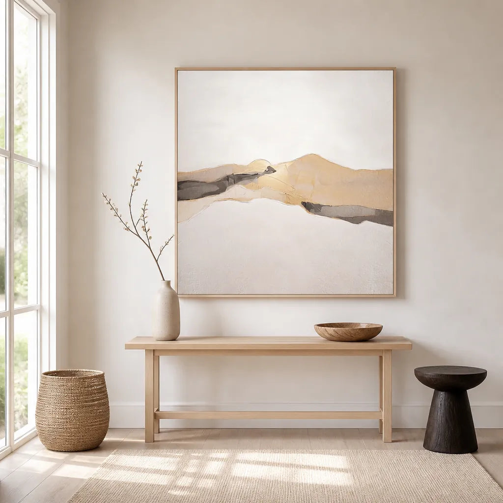 Room mockup featuring Abstract Dunescape Art Print