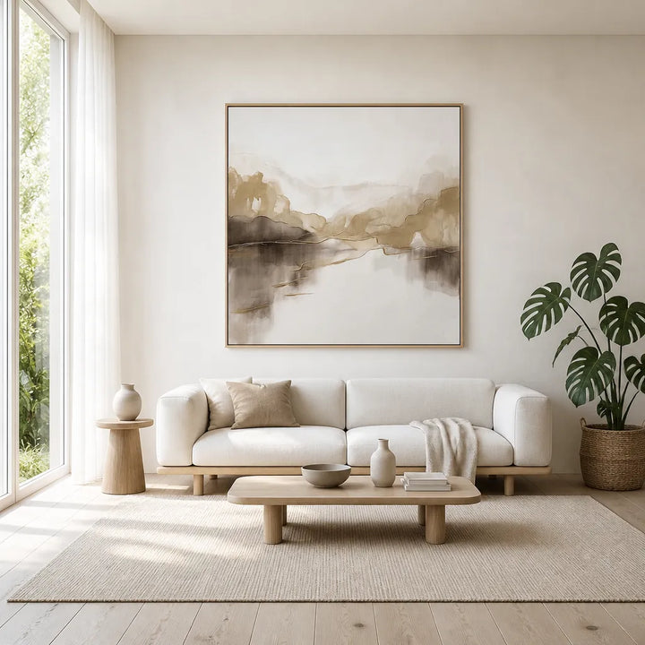 Room mockup featuring Abstract Mountain Reflections Art Print