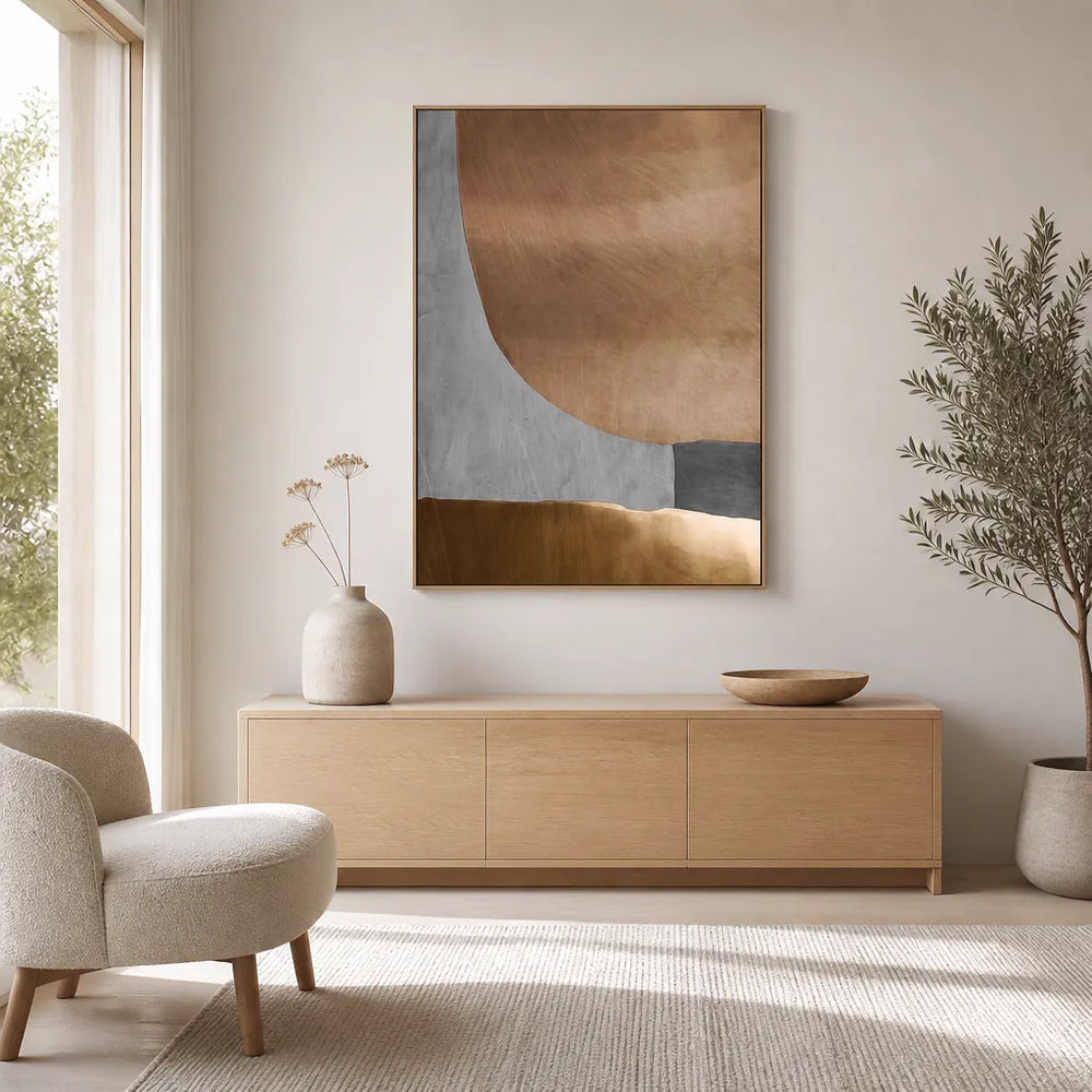 Room mockup featuring Brushed Copper Forms Art Print