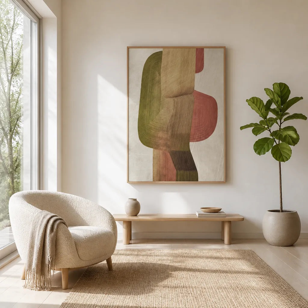 Room mockup featuring Earthy Abstract Shapes Art Print