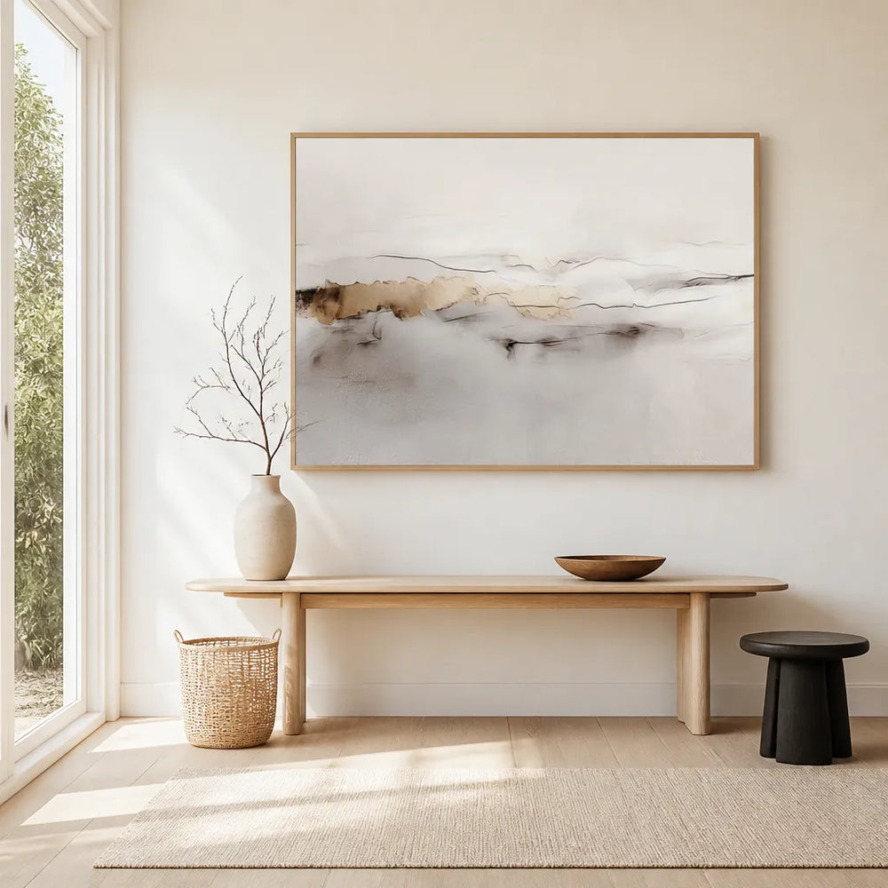 Room mockup featuring Ethereal Gold Horizon Art Print