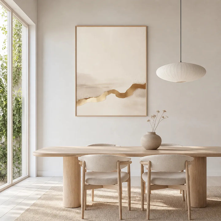 Room mockup featuring Golden Abstract Landscape Art Print