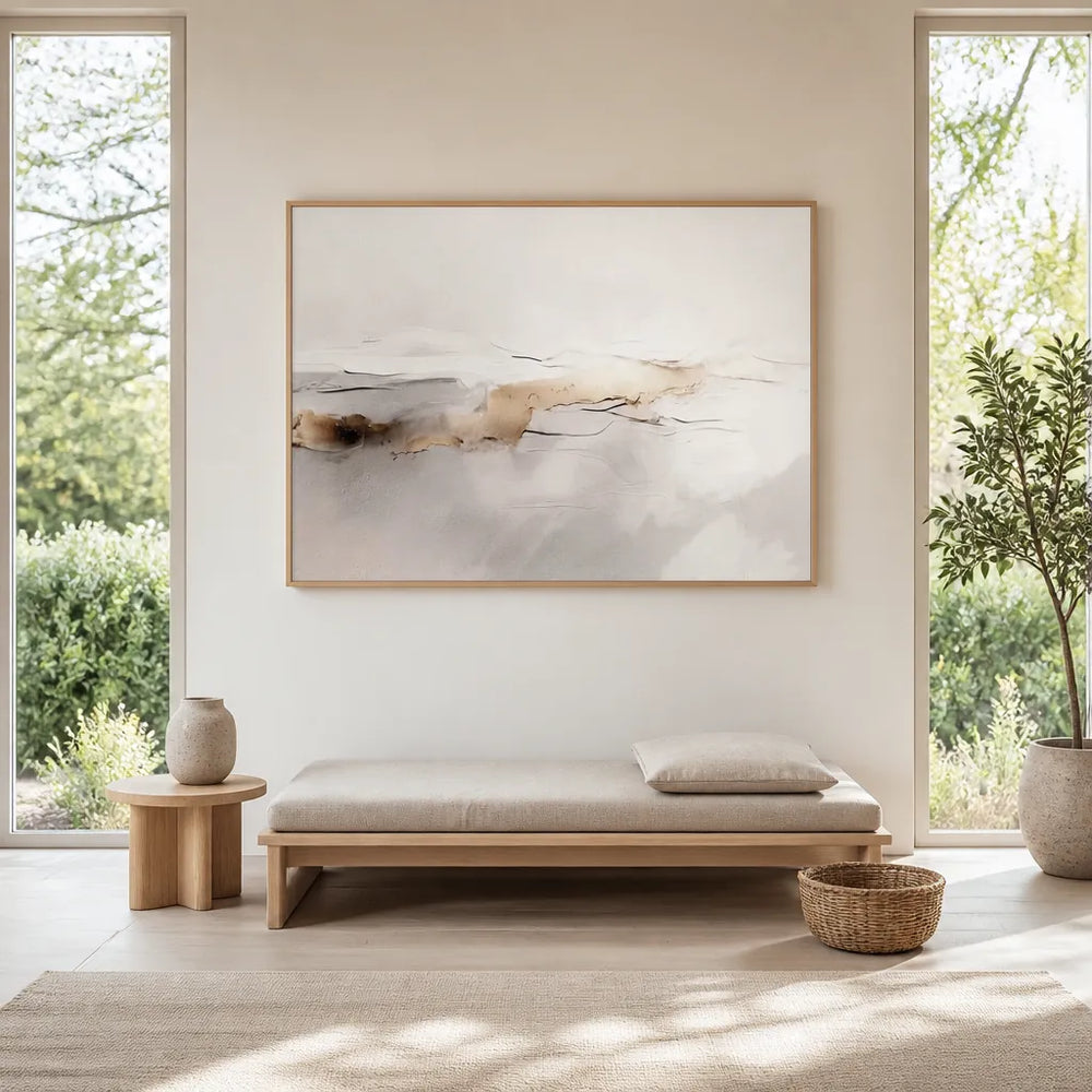 Room mockup featuring Golden Horizon Abstract Art Print