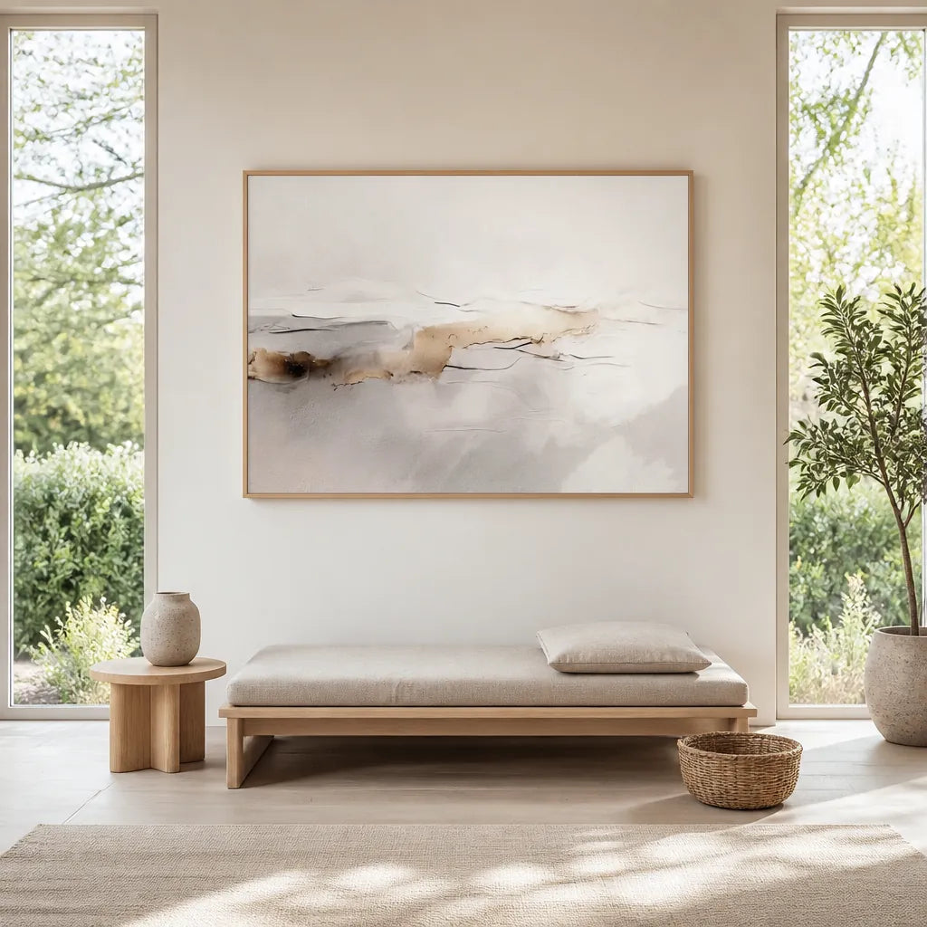 Room mockup featuring Golden Horizon Abstract Art Print