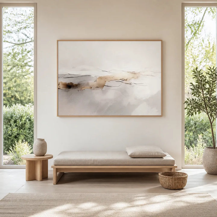 Room mockup featuring Golden Horizon Abstract Art Print