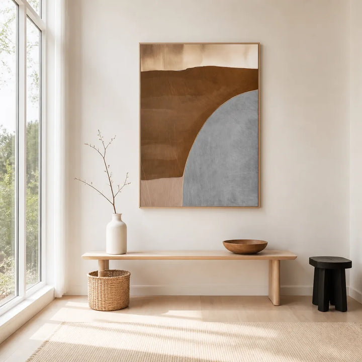 Room mockup featuring Metallic Curves Abstract Art Print