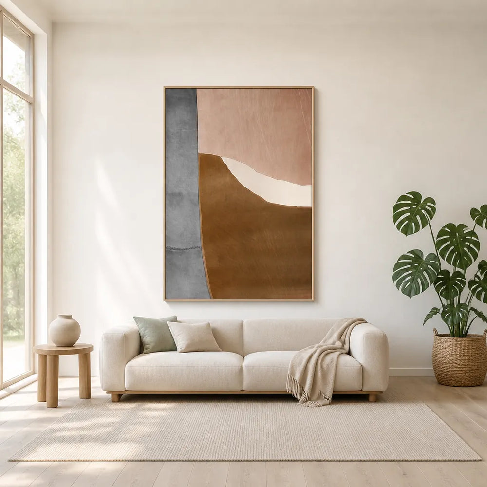 Room mockup featuring Minimalist Earth Tones Art Print