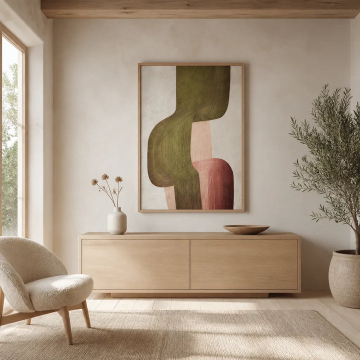 Room mockup featuring Muted Organic Flow Art Print