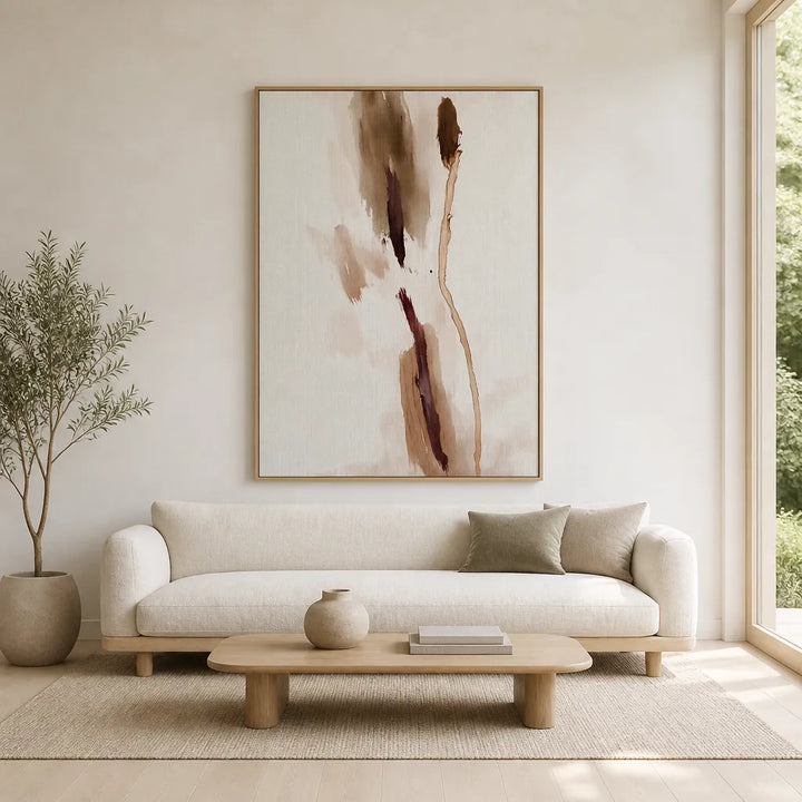 Room mockup featuring Organic Brown Strokes Art Print