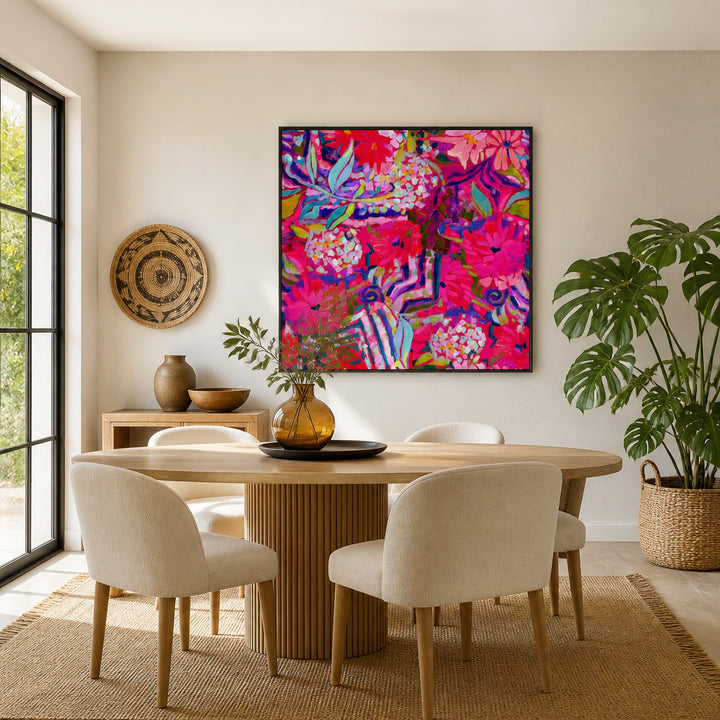 Room mockup featuring Garden Path Floral Pattern II Art Print