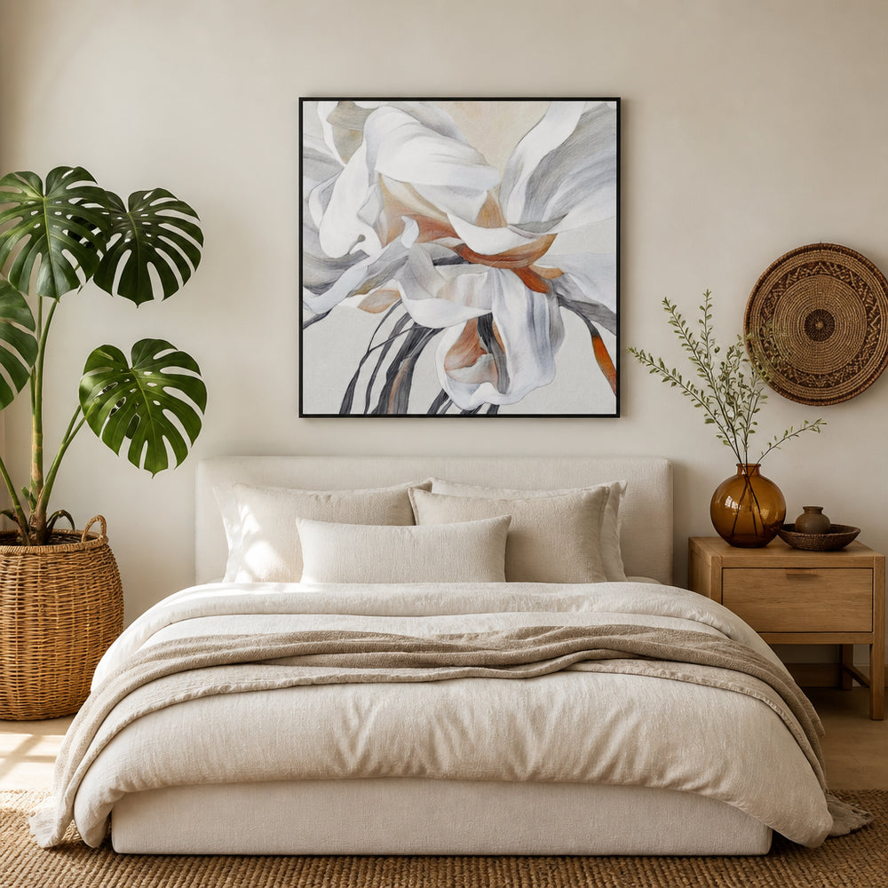 Room mockup featuring Soft Floral Abstract Art Print
