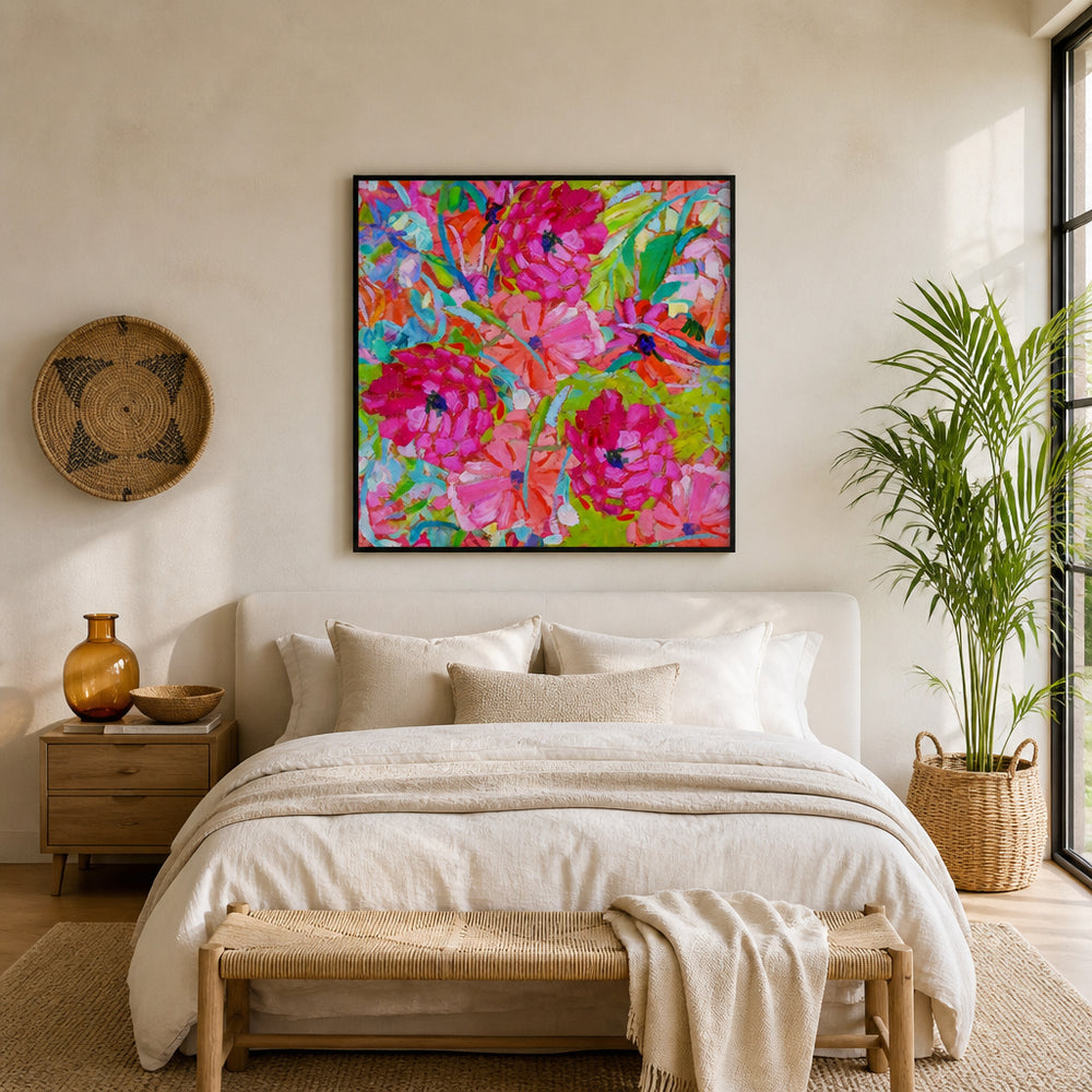 Room mockup featuring Wildflower Garden Pattern Art Print