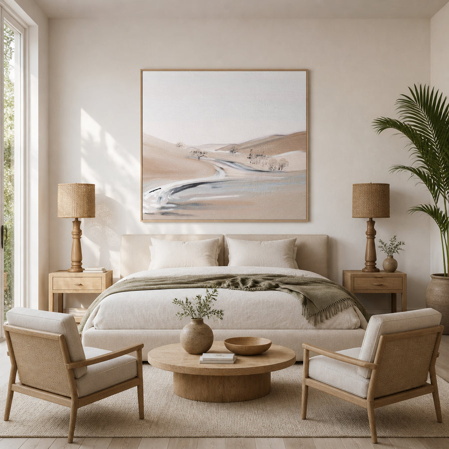 Peaceful Valley Path Art Print in a room setting
