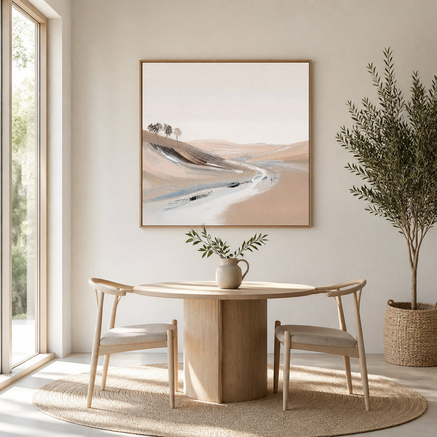 Serene Hills Path Art Print in a room setting