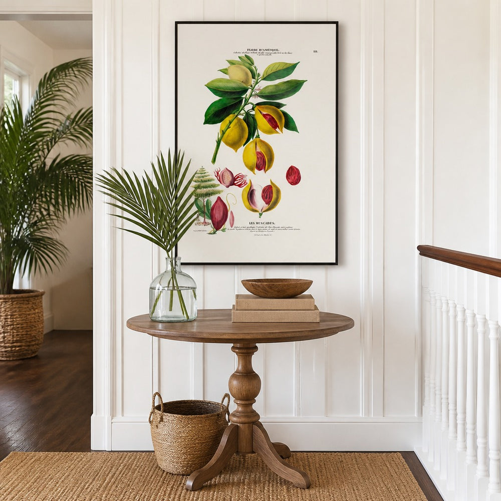 Nutmeg Vintage Botanical Art Print in a styled room