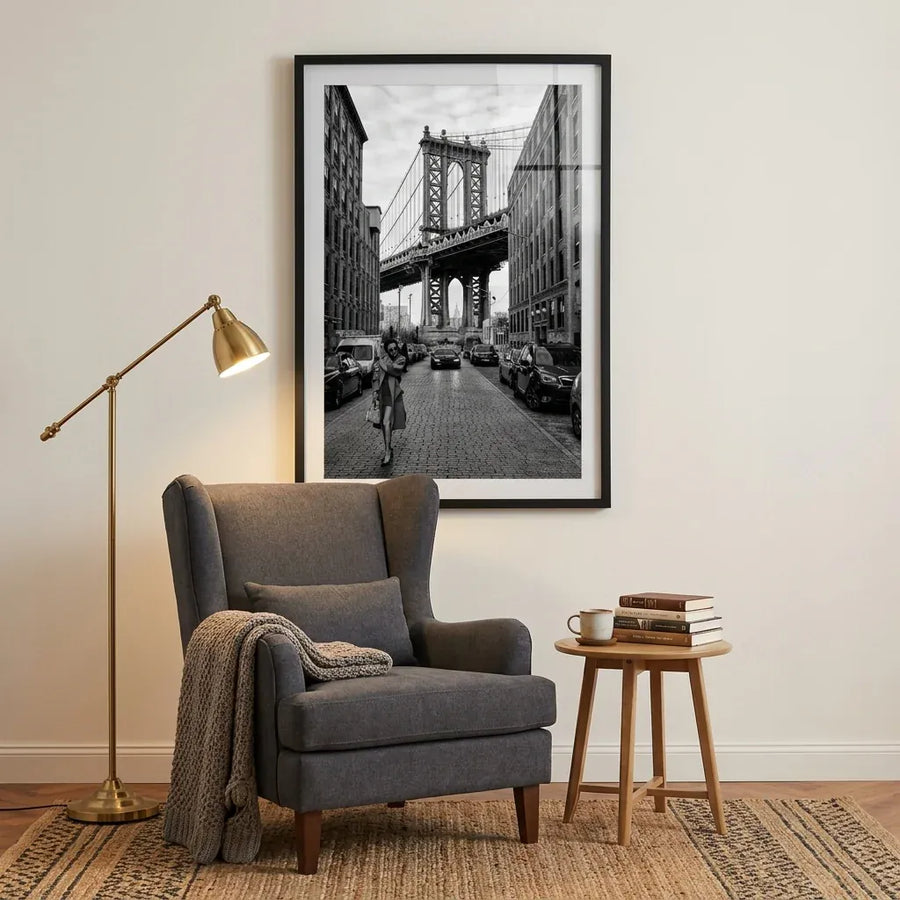 Oblivious Strolling Bridge Photo Print in a room setting