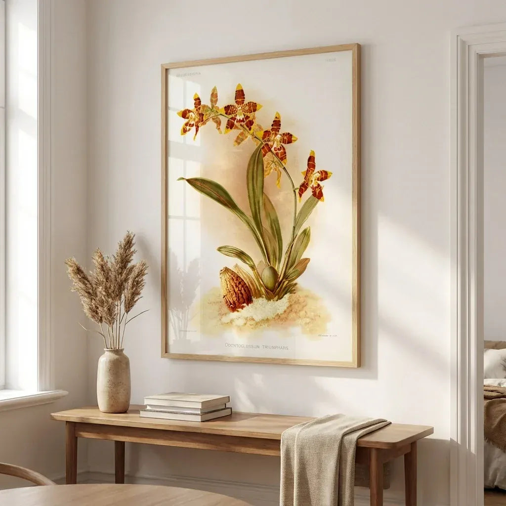Room mockup featuring Odontoglossum Orchid Art Print