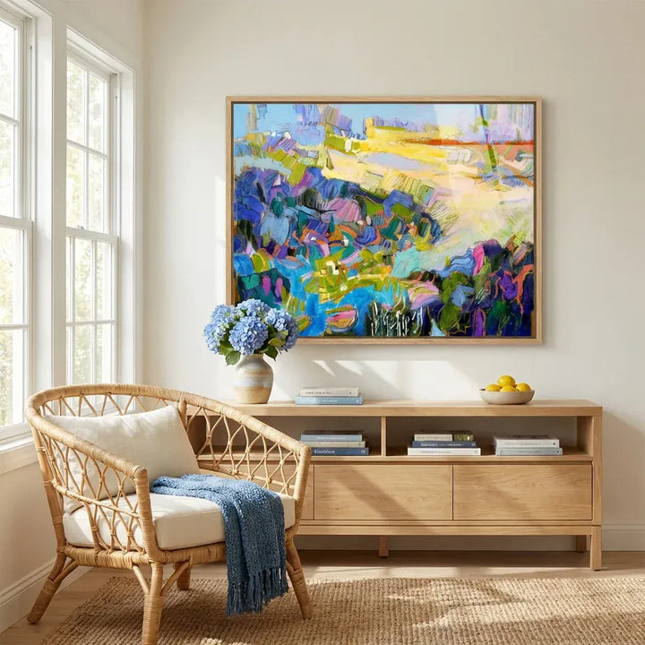 Room mockup featuring Paradise No2 - Abstract Art Print By Dorothy Fagan