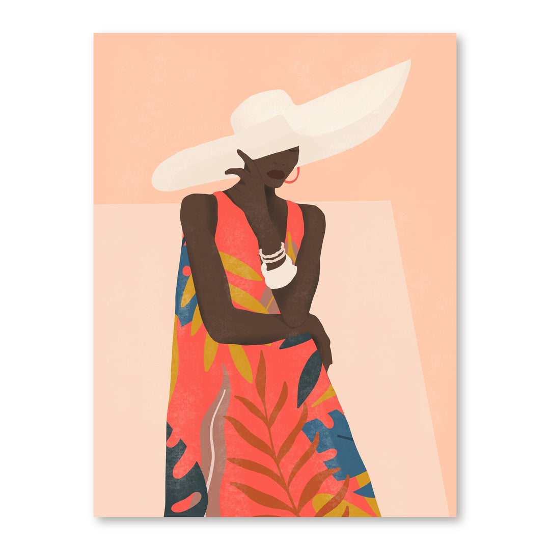 Peach Tropical Elegance Large Canvas Art, the 3:4 artwork