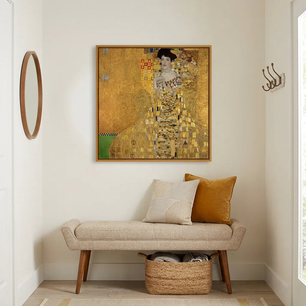 Room mockup featuring Portrait of Adele Bloch-Bauer I by Gustav Klimt Art Print