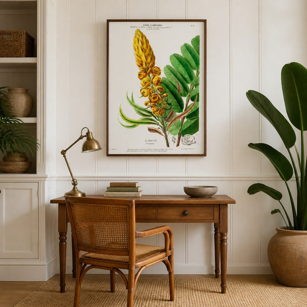 Rattlepod Vintage Botanical Art Print in a styled room