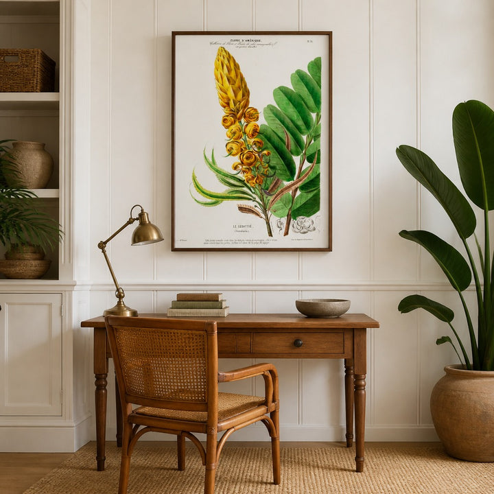 Rattlepod Vintage Botanical Art Print in a styled room