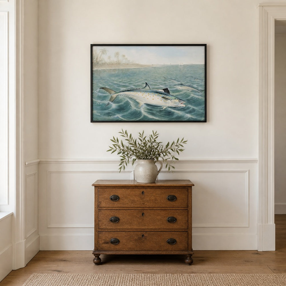 Red Drum By Samuel Kilbourne Fish framed in a light country home