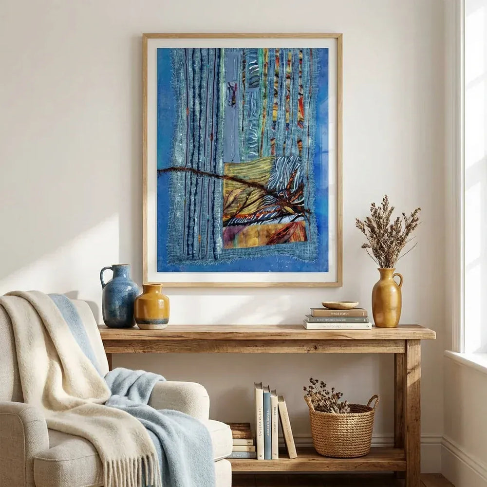 Room mockup featuring Resting On A Winter Pond - Abstract Art Print By Dorothy Fagan