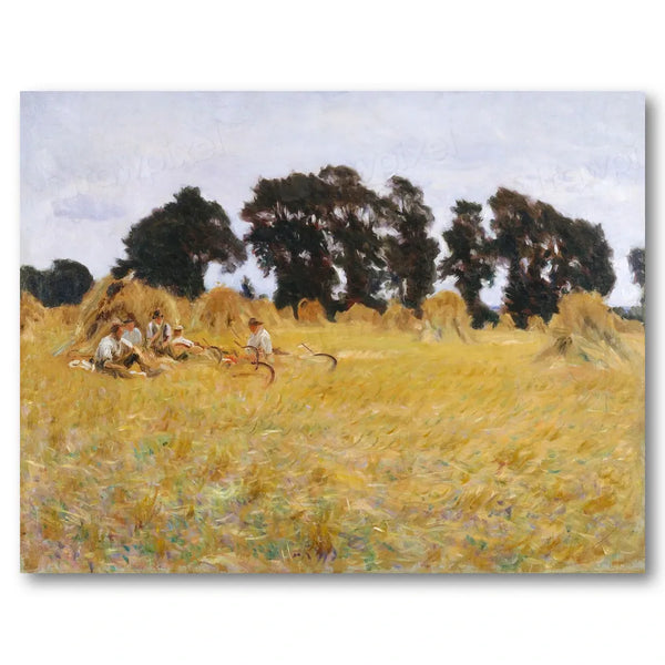 Reapers Resting in a Wheat Field by Sargent Art Print