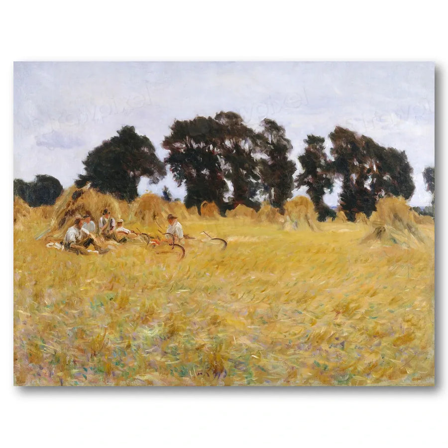 Reapers Resting in a Wheat Field by Sargent Art Print